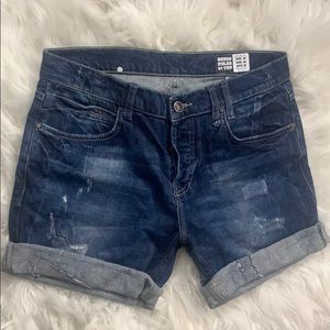 Cuffed Jean Shorts